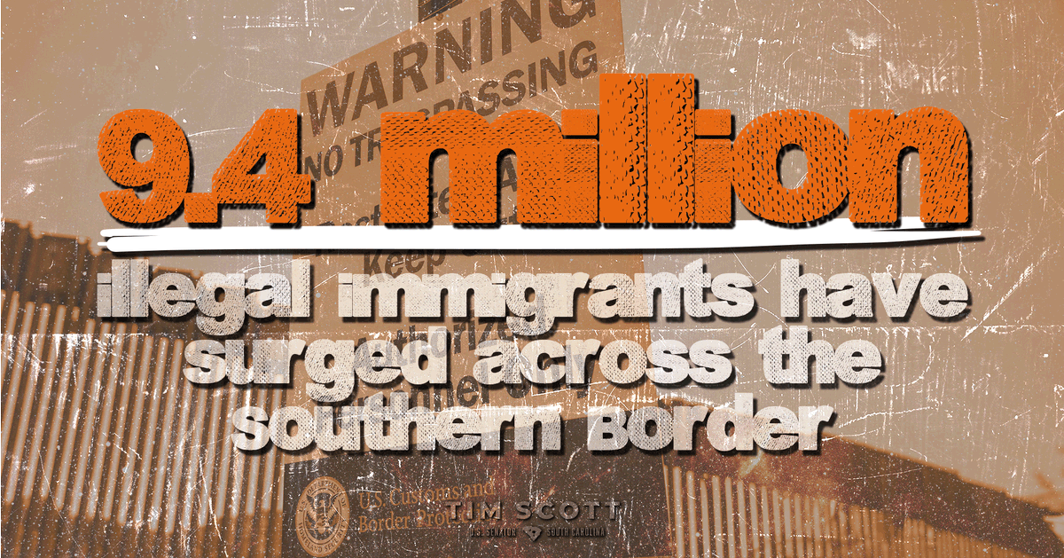 Nearly 10 million illegal immigrants have come crossed into the U.S. under President Biden. His policies are a risk to our national security and Americans’ safety.