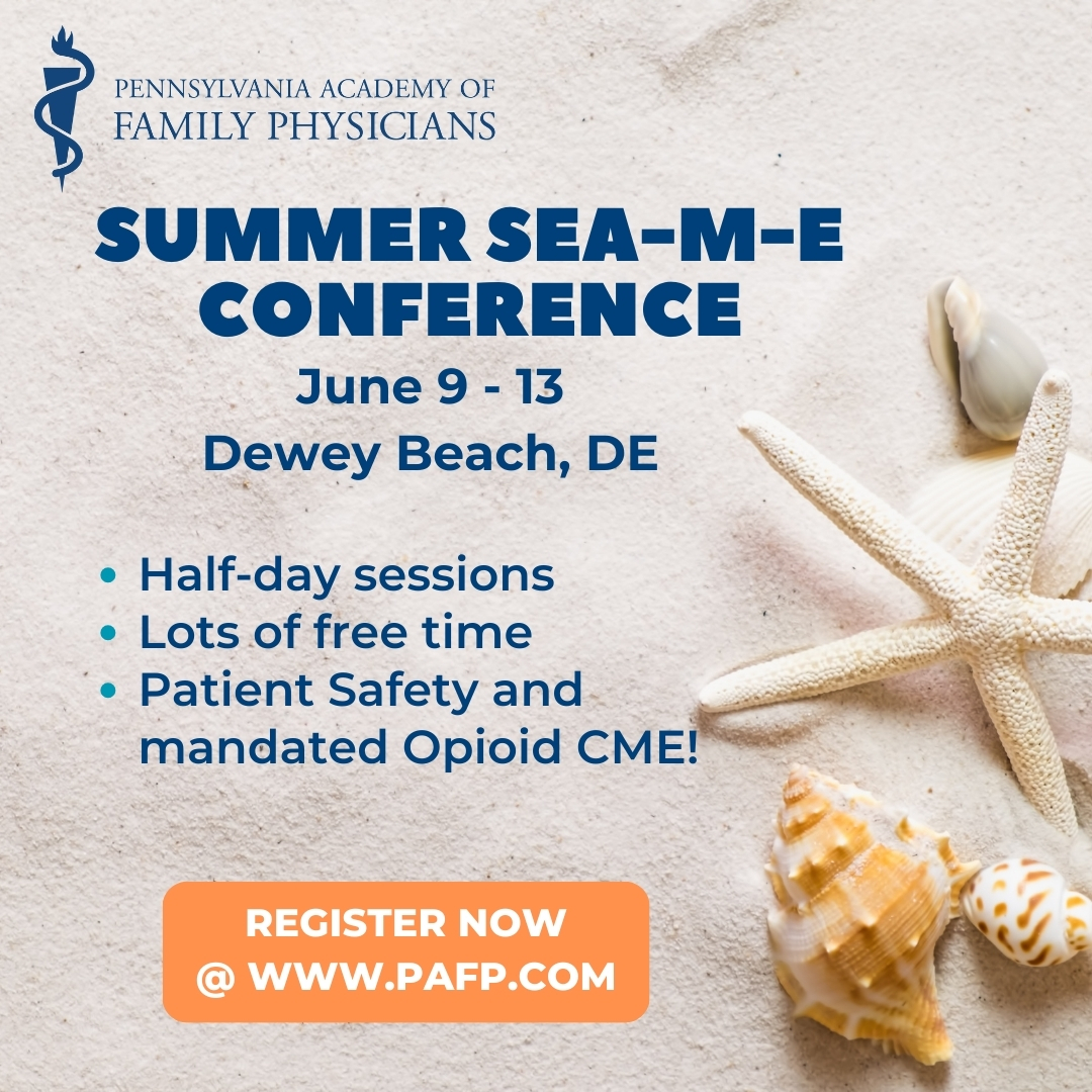 Dive into Summer with PAFP's Sea-M-E Conference! Join the event from June 9-13 at Dewey Beach, DE! 

Register now - bit.ly/3TlBuu0

#summer #CME #medicine #cruise #travel #globalCME #MedTwitter #eMedEvents