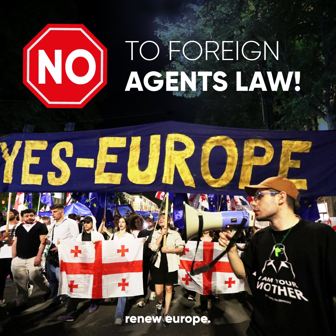 The people of Georgia 🇬🇪 want a European 🇪🇺 future & we want that too! We call on EU institutions to take steps to further condemn attempts by the ruling party to Putinise Georgia. #NotoRussianLaw