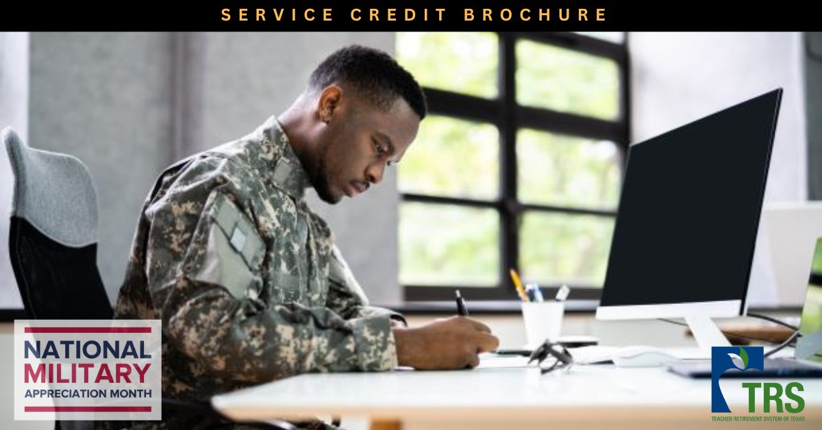 Join us in recognizing the brave men and women who served during this Military Appreciation Month. As a TRS member, you may be eligible to purchase up to five years of service credit for active-duty federal military service in the U.S. armed forces. ow.ly/xHfU50Qxffo