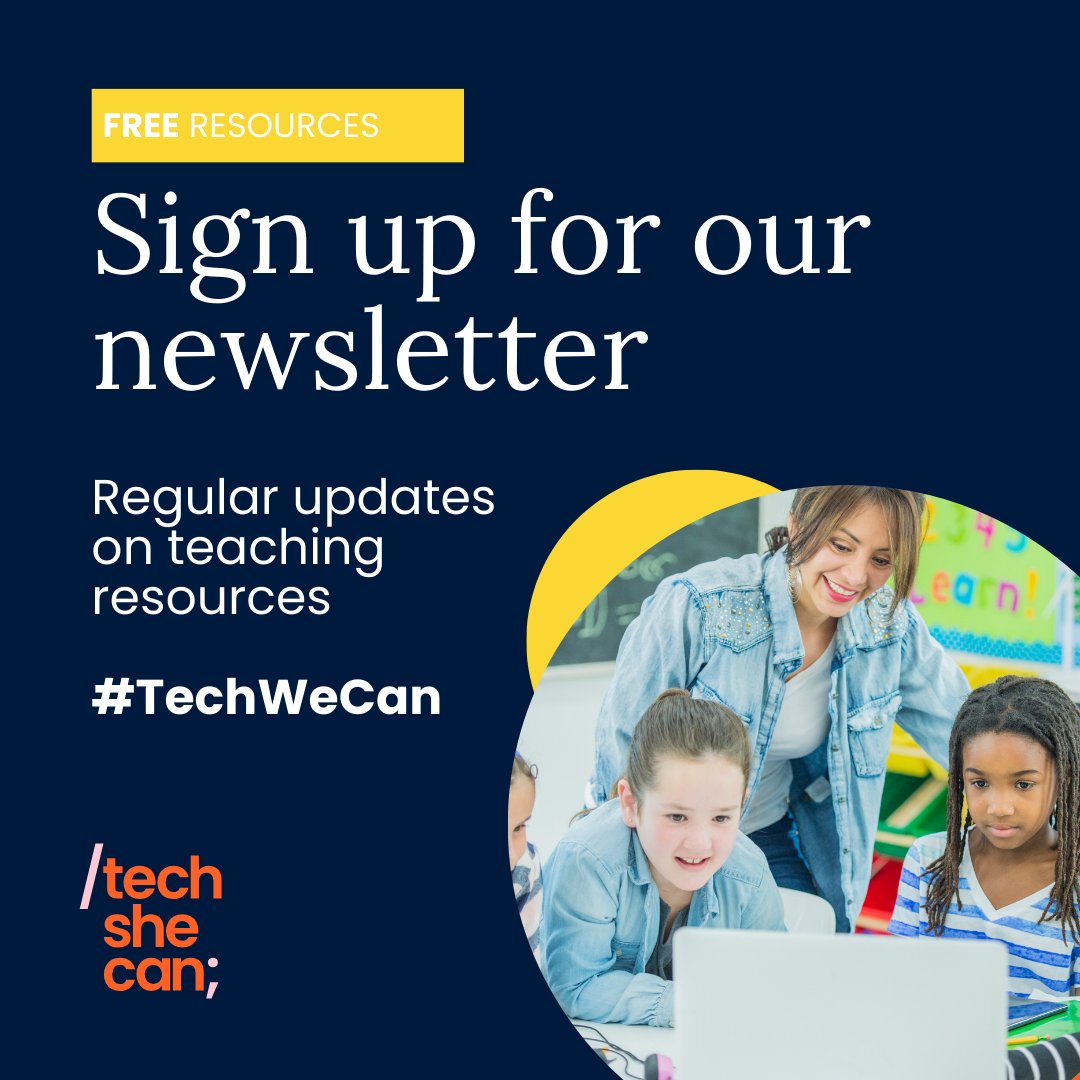 Tech We Can provide free resources and lessons to get children curious about tech, while inspiring them about tech careers. Stay informed by subscribing to our teacher newsletter for the latest updates. techshecan.org/tech-we-can#ne… #TechWeCan