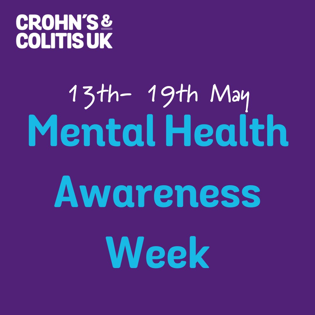 The 13th-19th May is #MentalHealthAwarenessWeek We know that coping with a long-term condition like Crohn’s or Colitis can have a big impact on your mental health and wellbeing. Click here: ow.ly/JeBI50REgwp