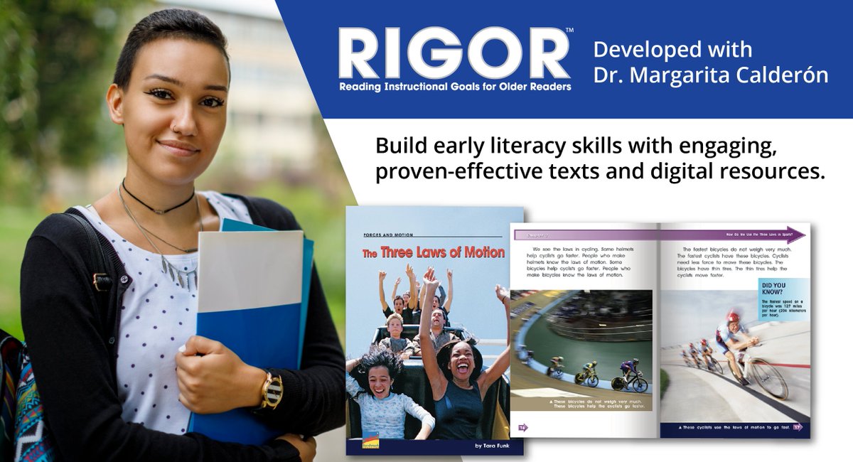 Target the needs of older Newcomers and other ELs with RIGOR! This literacy intervention program, developed by Dr. Margarita Calderón, supports reading development through science and social studies texts, practice books, and much more! Learn more→ hubs.ly/Q02wJFDw0