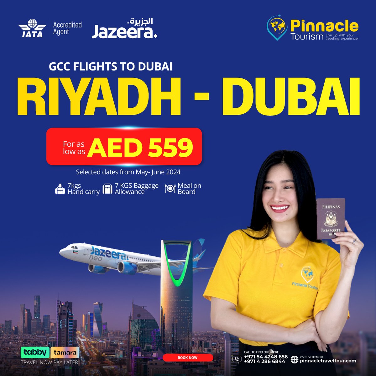 Ready for affordable travel? Book your Riyadh to Dubai flight ticket now with Pinnacle Tourism for just 559 AED! 

☎️042866844
📲0544248656
📧inquiries@pinnacletraveltour.com

#RiyadhToDubai #FlightDeals #PinnacleTourism #TravelWithPinnacle #LowFare #BudgetTravel #ExploreDubai