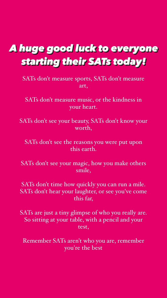 Today marks the start of mental health awareness week and the beginning of #SATs 📚 We want to wish all the year 6s who are taking their SATs this week a huge good luck! 🤞 Remember your results do not define you and don’t measure all the amazing things you do 🤩 #AHyouthforum