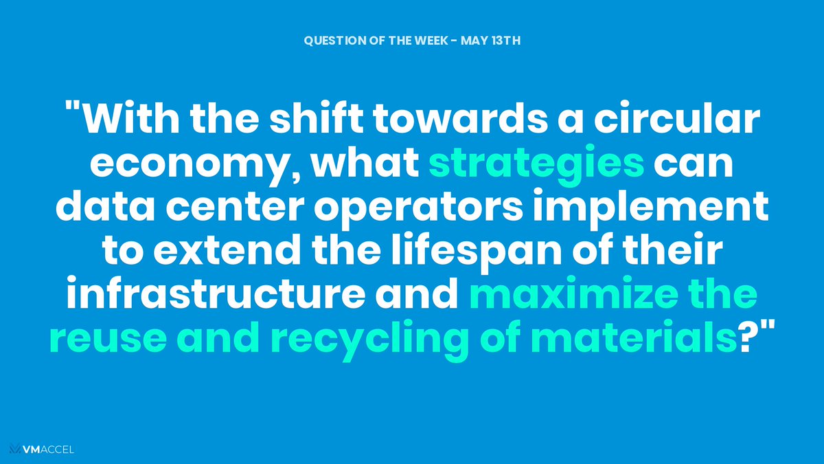 The future is circular &amp; it's in our hands. 

How can we boost the life cycle of our data centers to tap into #sustainability? Let's innovate together for a greener tomorrow. 

Share your ideas &amp; let's drive change!

#CircularEconomy #DataCenters #SustainableTech  #EcoInnovation