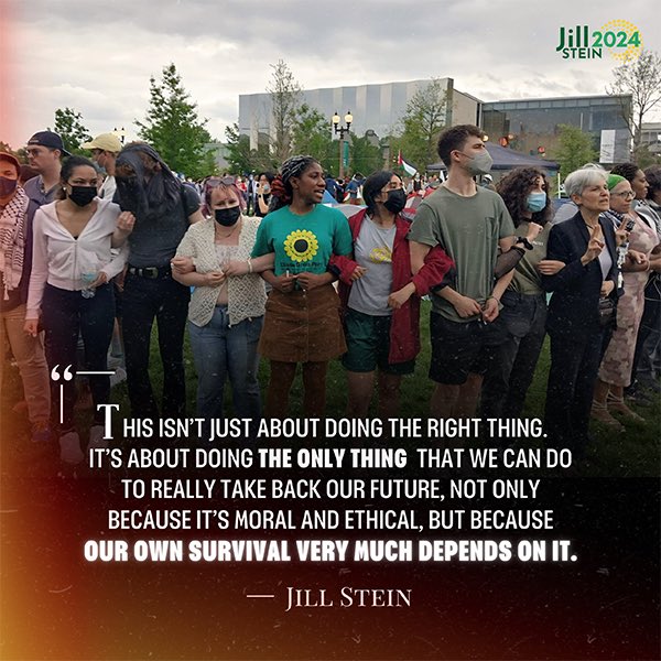 I don't see Biden holding the line with students. I don't see Trump holding the line with students. I don't see Kennedy holding the line with students. Jill Stein is the only one holding the line with students - for people, for planet, and for peace.