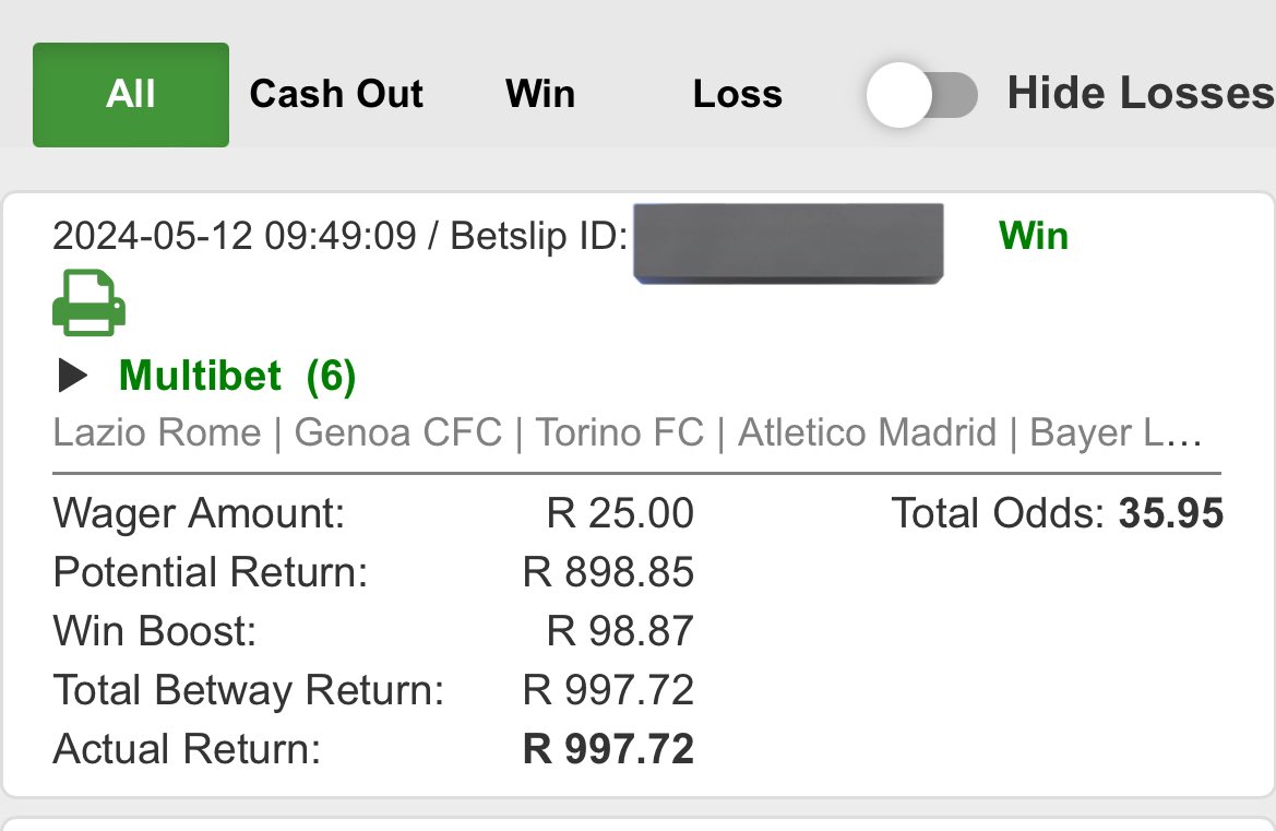 Boom💥💥💥💥💥

one of the slip that I shared yesterday has won.

Who made a bet on it? Let’s see your boom?