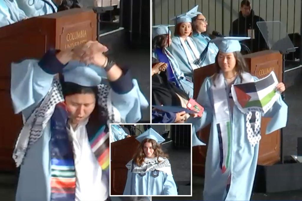Columbia University grads wear zip ties, rip diplomas on stage during commencement ceremony trib.al/lGNUjPg