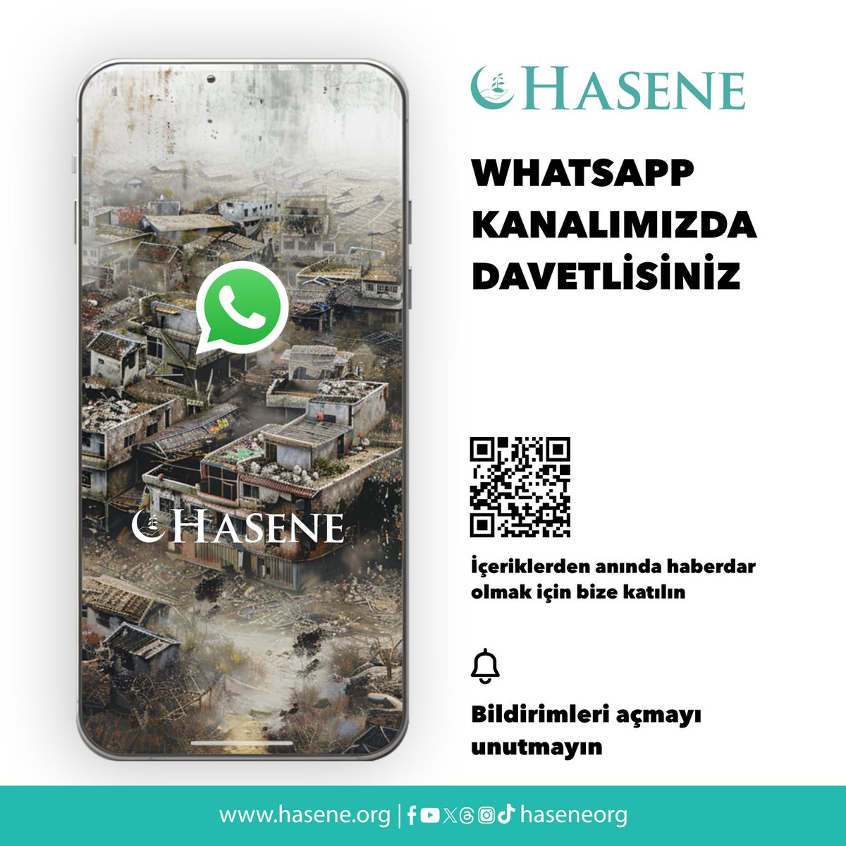 Gelişmelerden anında haberdar olmak için bize katılın ve bildirimleri açmayı unutmayın. 🤳🏻bit.ly/4dgyrwl #Hasene #WhatsApp #Social_Media