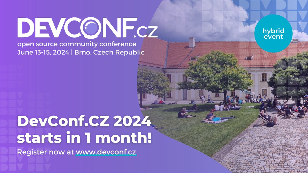 In exactly 1⃣ MONTH from today, DevConf.CZ 2024 kicks off & our #community of #opensource enthusiasts will get together at @FIT_VUT.  We're so excited! 🤩

Have you secured your spot yet?

🎟️Get your tickets while you can and join us in Brno: devconf.info/cz