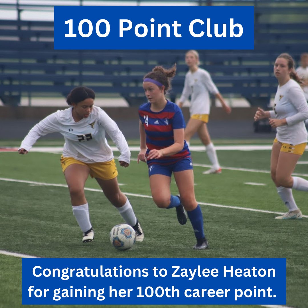 Congratulations to Junior Zaylee Heaton who has passed the 100 career point club here for Moberly High School soccer. 

Only 4 players have done this before her. 

#MoberlySoccer #MOsoccer