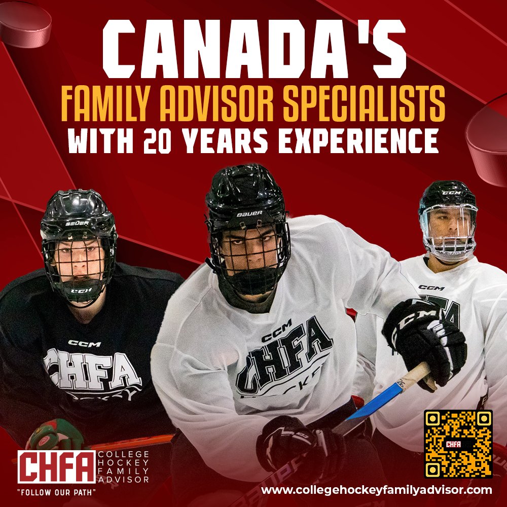 Turn your dream of playing NCAA hockey into reality with @CHFAHockey!

CHFA advisors and staff are your trusted guides as Canada's NCAA Hockey family advisor leaders.

Book a free appointment at collegehockeyfamilyadvisor.com!

#NCAAHockey #NCAA #collegehockey