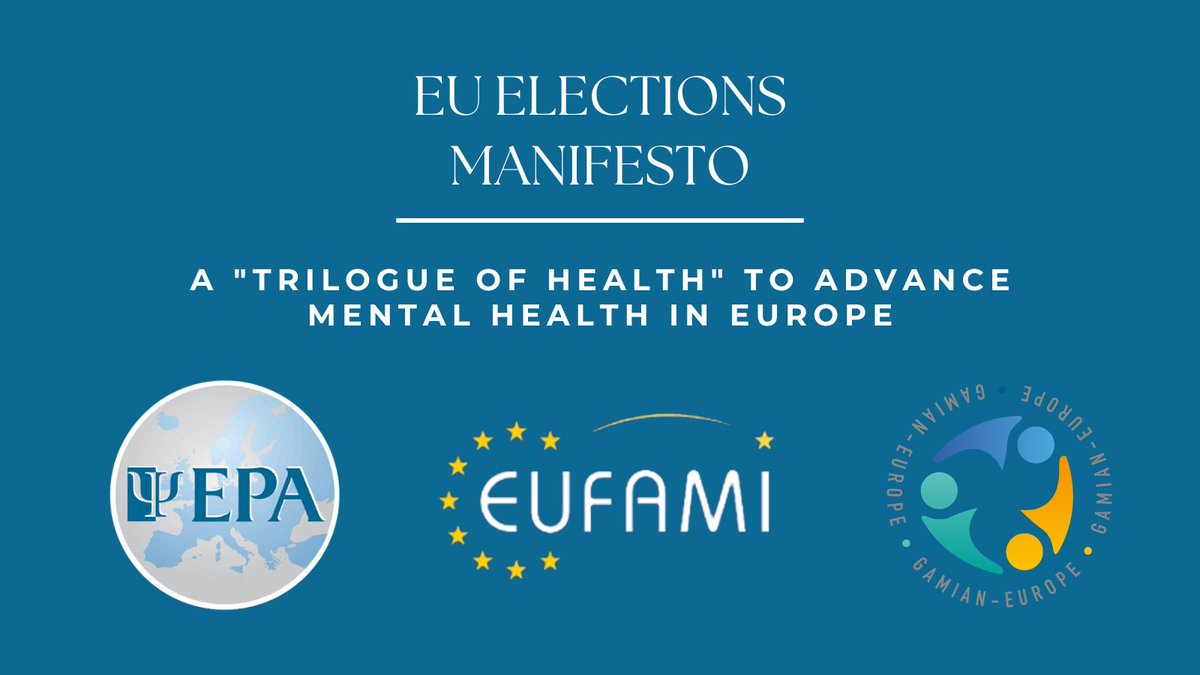 🌍 EPA, @EUFAMI, and @GAMIAN_Europe have joined forces to advance mental health in Europe. Learn more about our “Trilogue of Health” and read our manifestos for the 2024 #EUelections 🔎tinyurl.com/yb3dfpdc