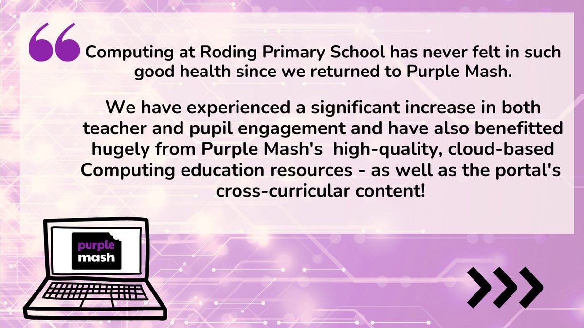 purpleMash's tweet image. We're so happy that Purple Mash has transformed Computing at Roding Primary 💜
If you'd like to give it a try, sign up here: 2simple.com/purple-mash/
#PurpleMash #Computing #ComputingLead