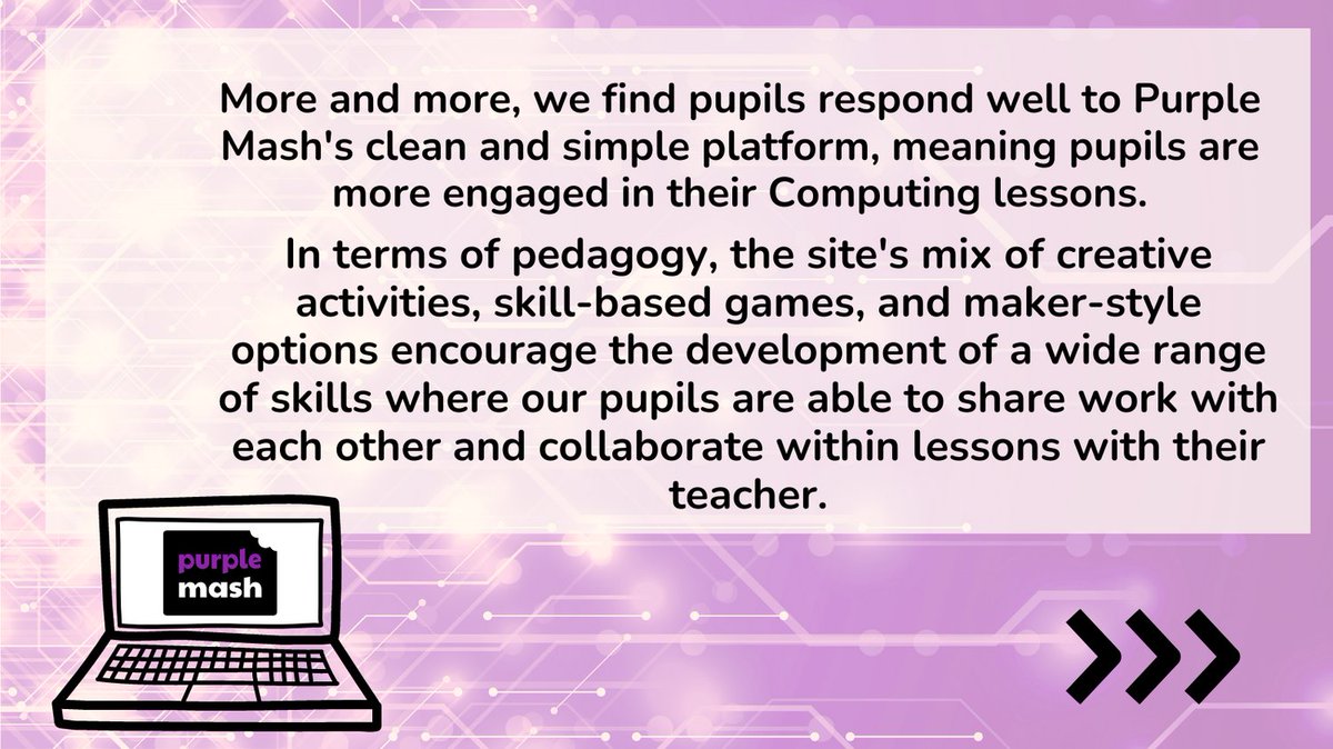 purpleMash's tweet image. We're so happy that Purple Mash has transformed Computing at Roding Primary 💜
If you'd like to give it a try, sign up here: 2simple.com/purple-mash/
#PurpleMash #Computing #ComputingLead