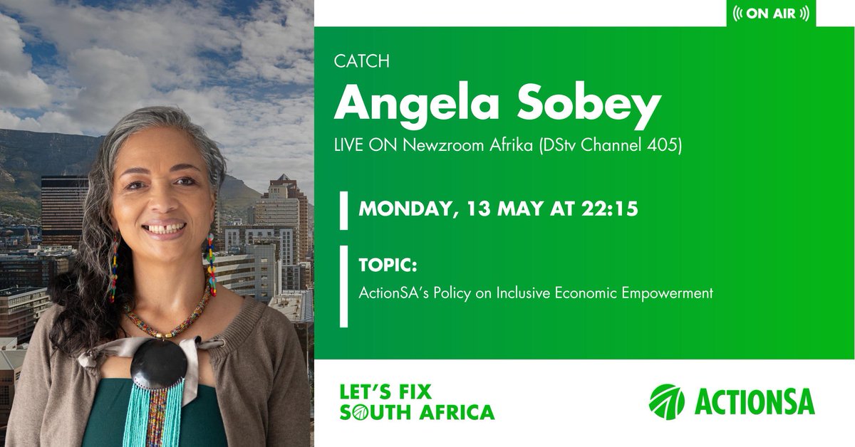 Catch ⁦@Action4SA⁩ Western Cape Premier Candidate ⁦@Angela4Premier⁩ on ⁦@Newzroom405⁩ tonight.
