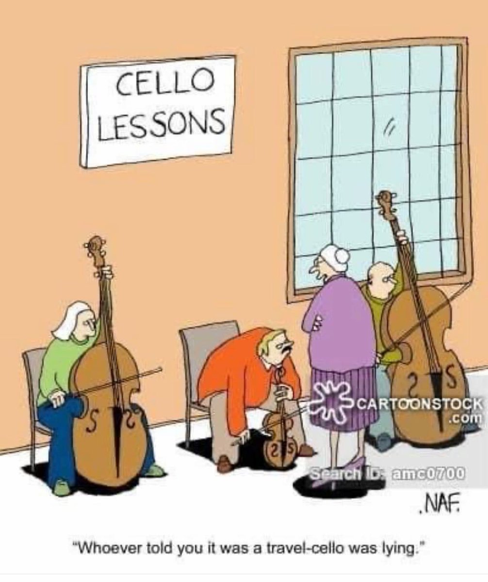 interludeHK's tweet photo. Fancy a travel-cello? 🤪
#cellojoke #StringsInstrument
Visit https://t.co/UREEOxU4kJ for more music jokes!
Credit: https://t.co/3fAn968DUU https://t.co/U9gebJcvt1