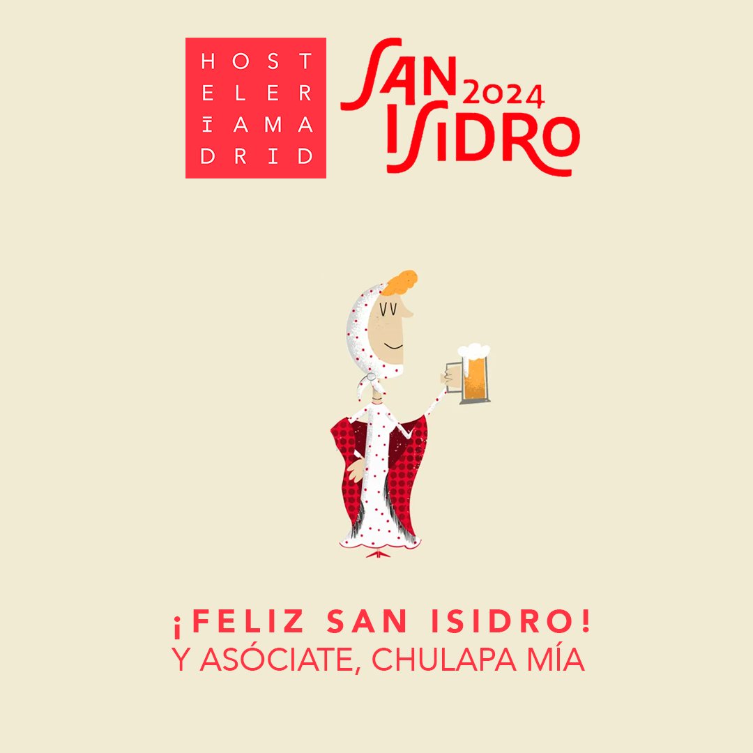 ¡Feliz San Isidro, chulapa! 😎 😏Las #hosteleras que se asocien esta semana tendrán una cuota reducida de solo 28€ hasta final de año.😏 *Válido de lunes a viernes* #Horeca #chulapa #HosteleriaMadrid #SanIsidro2024 #Hostelero #FelizSanIsidro #bar #chefs #pymes #emprendimiento