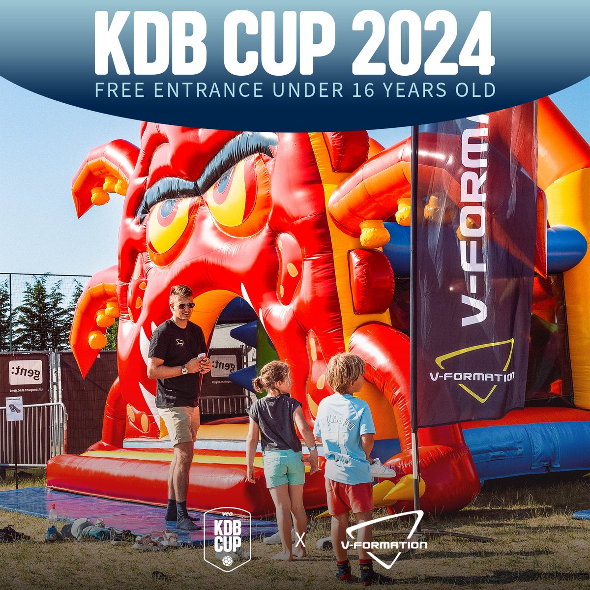 Coming to KDB Cup on June 1 & 2 and under 16 years old? That means you are lucky, times two: 1 - You don’t have to pay an entrance fee! 2 - Together with @VFormationFun we are preparing a giant Fun Area again this year where kids of all ages can have a blast! #veokdbcup2024