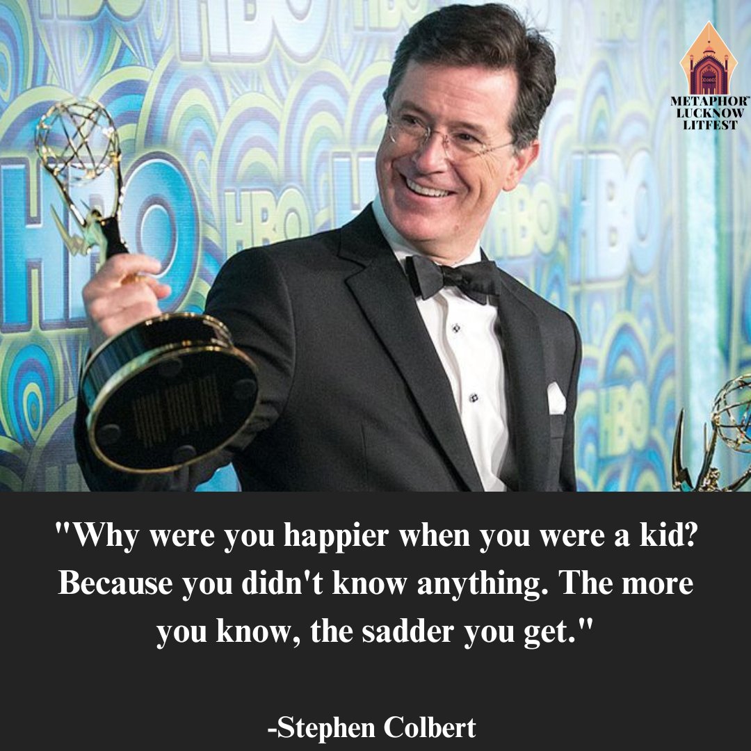 Born on the 13th May, 1964, in Washington, D.C., United States, Stephen Colbert has carved a lasting legacy in the realms of comedy, television, and social commentary.

Metaphor Lucknow Litfest wishes the talented, Stephen Colbert, a very Happy Birthday

#stephencolbert #birthday
