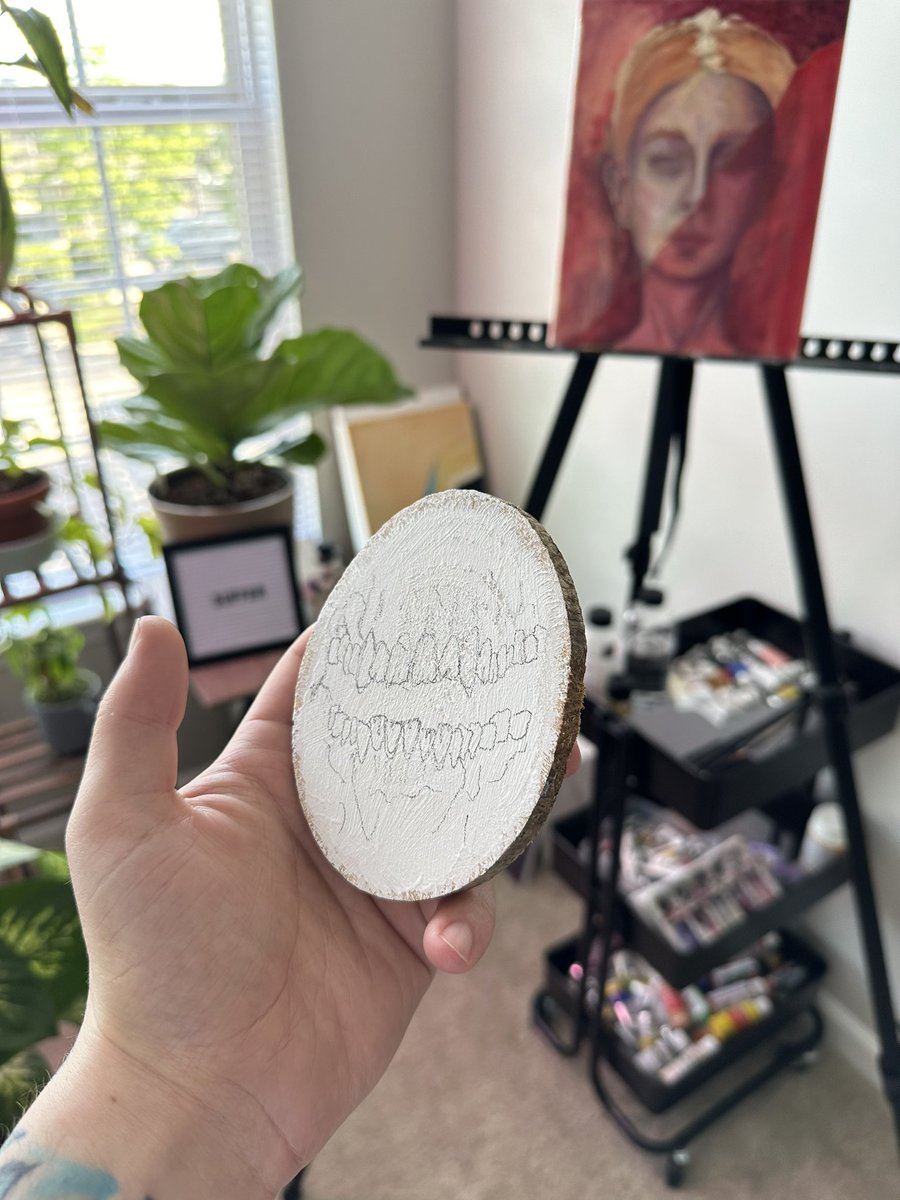 Bought these little wood coaster mfs this weekend and im gonna do gross little oil paintings on them