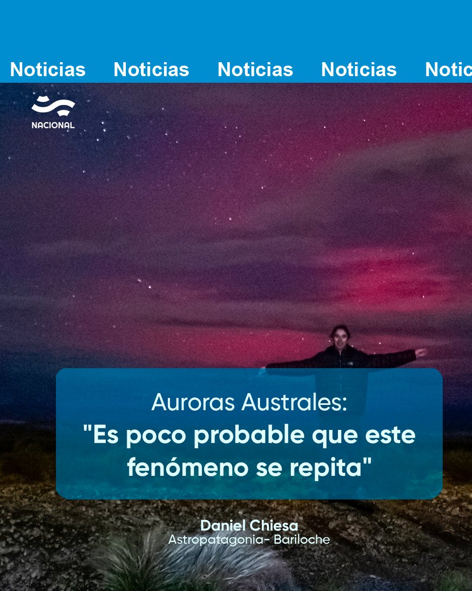 NacJacobacci's tweet image. Enlace a nota completa: admin.radionacional.com.ar/daniel-chiesa-…

Daniel Chiesa, de AstroPatagonia, se refirió al espectáculo astronómico que tuvo lugar el día viernes 10 de mayo: las auroras australes.