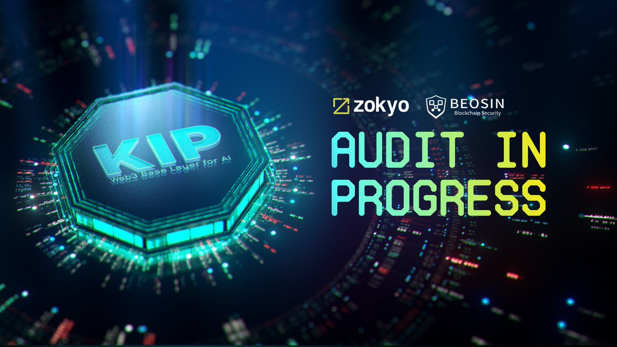 We're pleased to announce that we've appointed @Zokyo_io and @Beosin_com as primary audit partners 🛡️ Zokyo & Beosin will oversee the auditing of KIP's Checker Nodes smart contracts, ensuring the highest level of security for our platform. Audit underway - results coming soon!