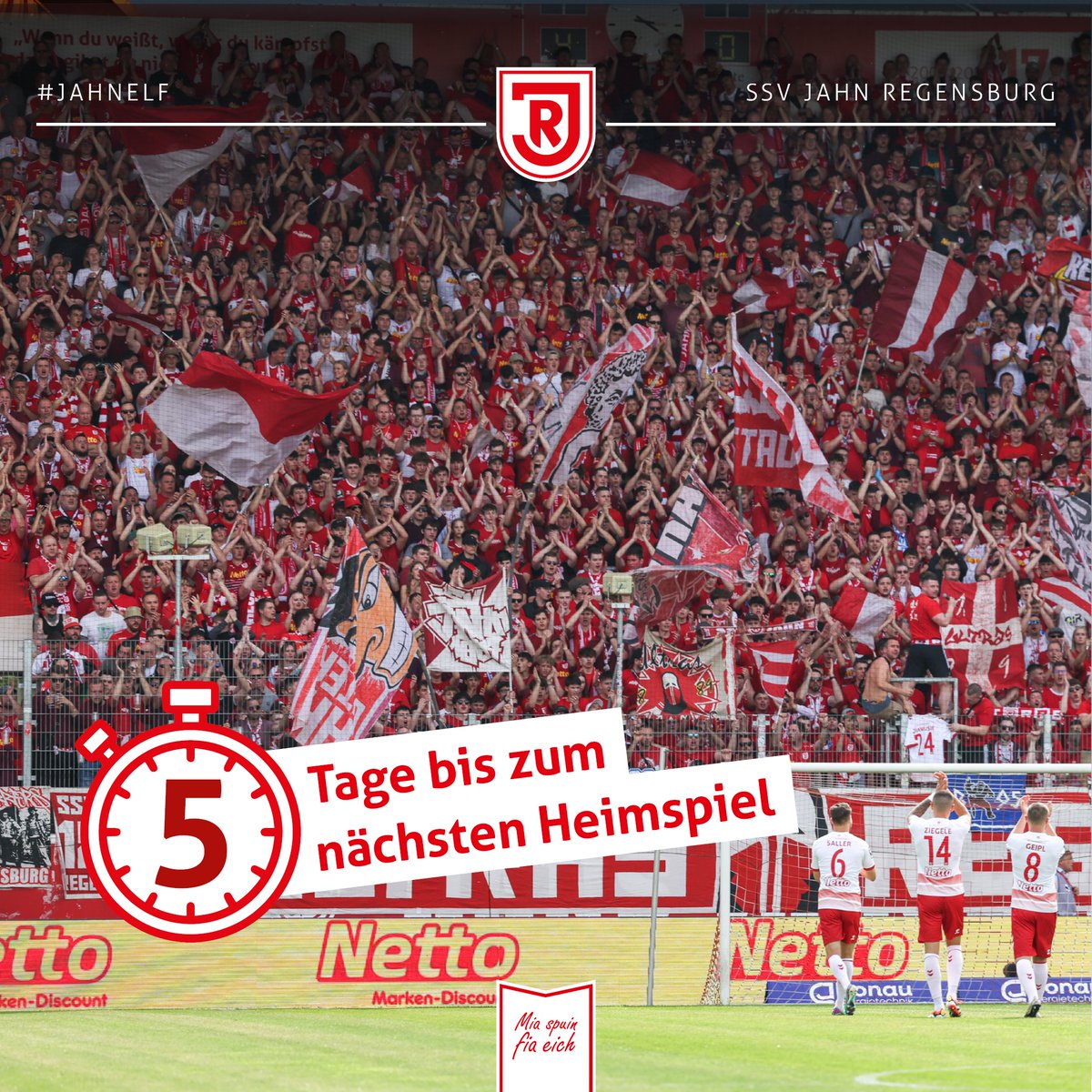 𝗘𝗻𝗱𝘀𝗽𝘂𝗿𝘁 🔥 Nur noch 5 Tage bis zum Heimspiel gegen den 1. FC Saarbrücken. ➔ 𝗛𝗶𝗻𝘄𝗲𝗶𝘀: Alle verfügbaren Sitz- und Stehplätze im Heimbereich sind bereits vergriffen. Mehr Infos findet Ihr unter ssv-jahn.de 🏟️