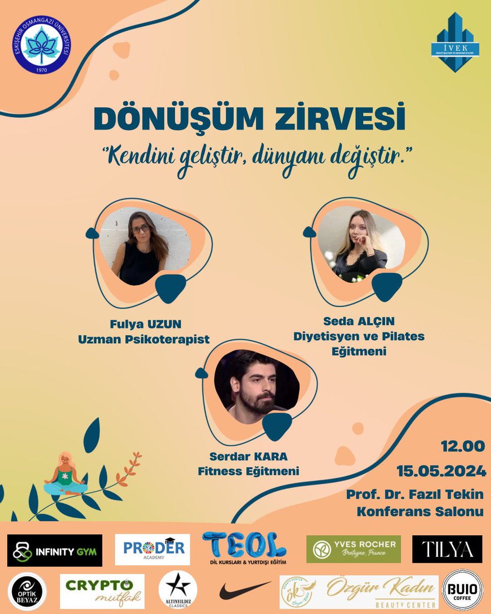 Bu sene ilkini gerçekleştireceğimiz yepyeni etkinliğimiz ile karşınızdayız ✨Dönüşüm Zirvesi 
Etkinliğimiz ÇARŞAMBA günü (15/05/2024) saat 12.00’de ESOGÜ İİBF PROF. DR. FAZIL TEKİN KONFERANS SALONU’NDA gerçekleştirilecektir. Etkinliğimizde sizleri görmekten mutluluk duyarız.