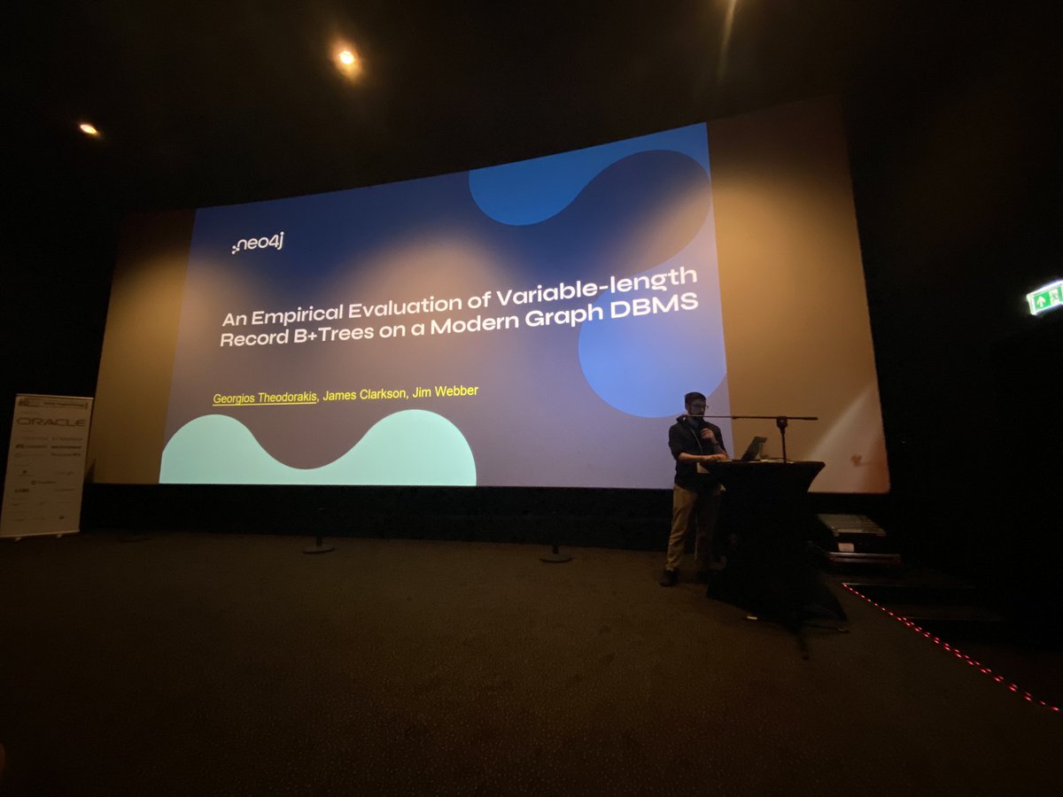 And now Georgios Theodorakis presenting “An Empirical Evaluation of Variable-length Record B+Trees on a Modern Graph Database System”