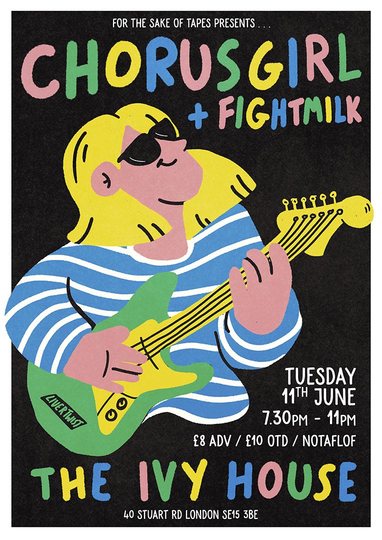 Under a month 'til the triumphant return of shimmering noisepop heroes Chorusgirl! With support from your friendly, local, anthemic punk-pop band Fightmilk! It's at the beautiful community-run pub The Ivy House in Nunhead SE London on June 11th. TICKETS: wegottickets.com/event/615572