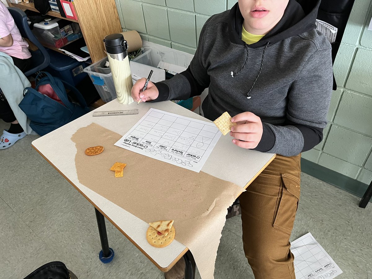Studying the properties of materials with our cracker lab activity #scienceisfun <a href="/LSASharks/">Labrador Straits Academy</a> <a href="/NLSchoolsCA/">NLSchools</a>