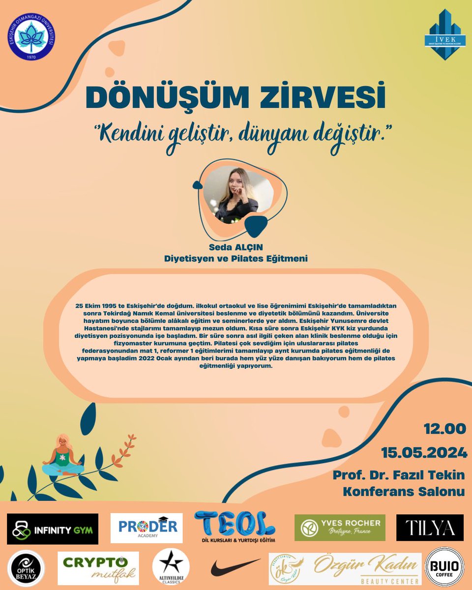 esogu_ivek's tweet photo. DÖNÜŞÜM ZİRVESİ etkinliğimize katılım sağlayacak birbirinden değerli konuşmacılarımızın öz geçmişleri ve program akışımızı arz ederiz. 

✨ 15 Mayıs Çarşamba günü saat 12.00’de  Prof.Dr. Fazıl Tekin Konferans Salonu’nda sizleri de aramızda görmekten mutluluk duyarız. https://t.co/0wm9H7fdsb