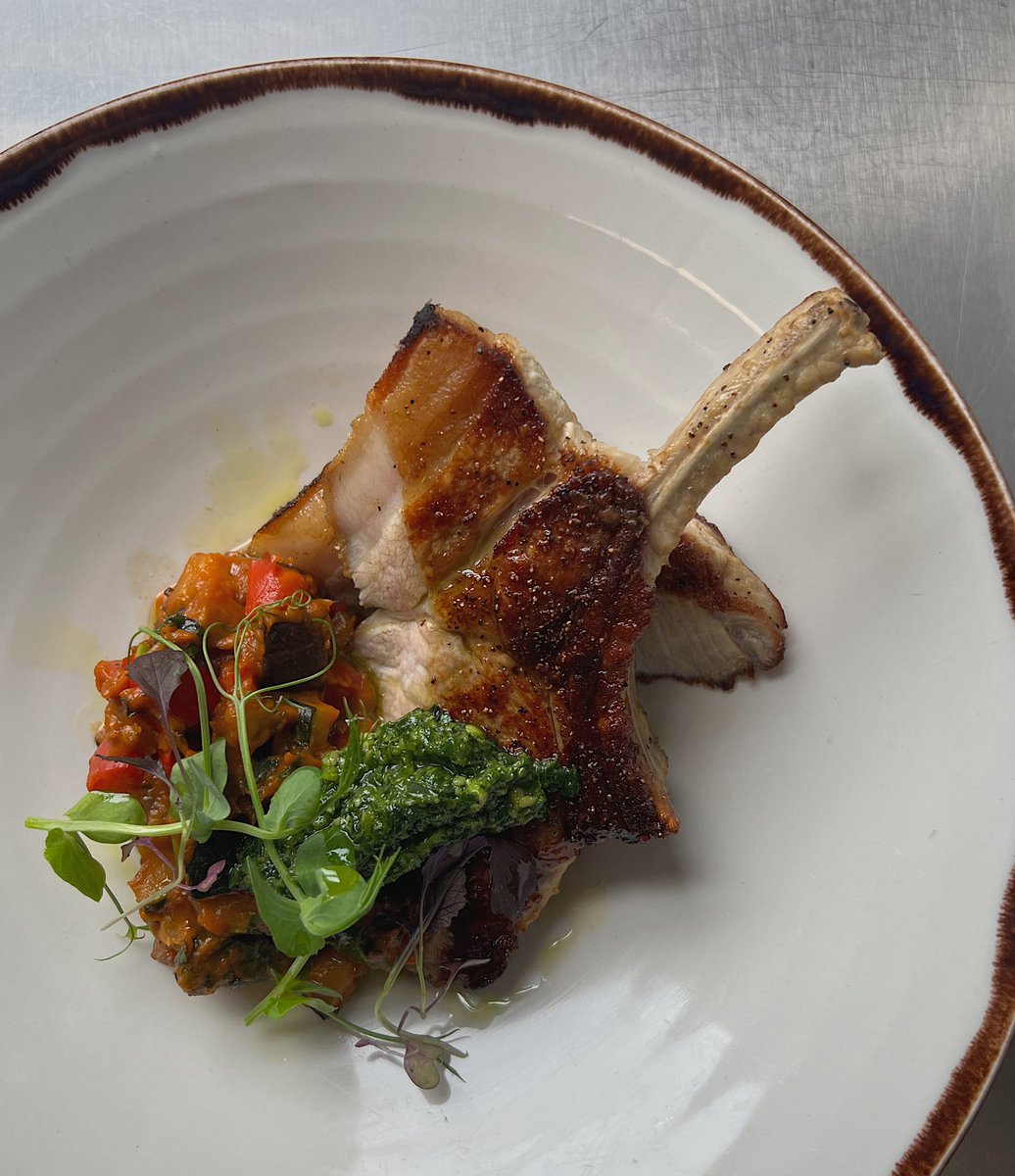 MarlboroughTav's tweet photo. This week’s £10 lunch special ✨ Pork chop, Mediterranean vegetables, basil pesto https://t.co/C8lu4MmbL0