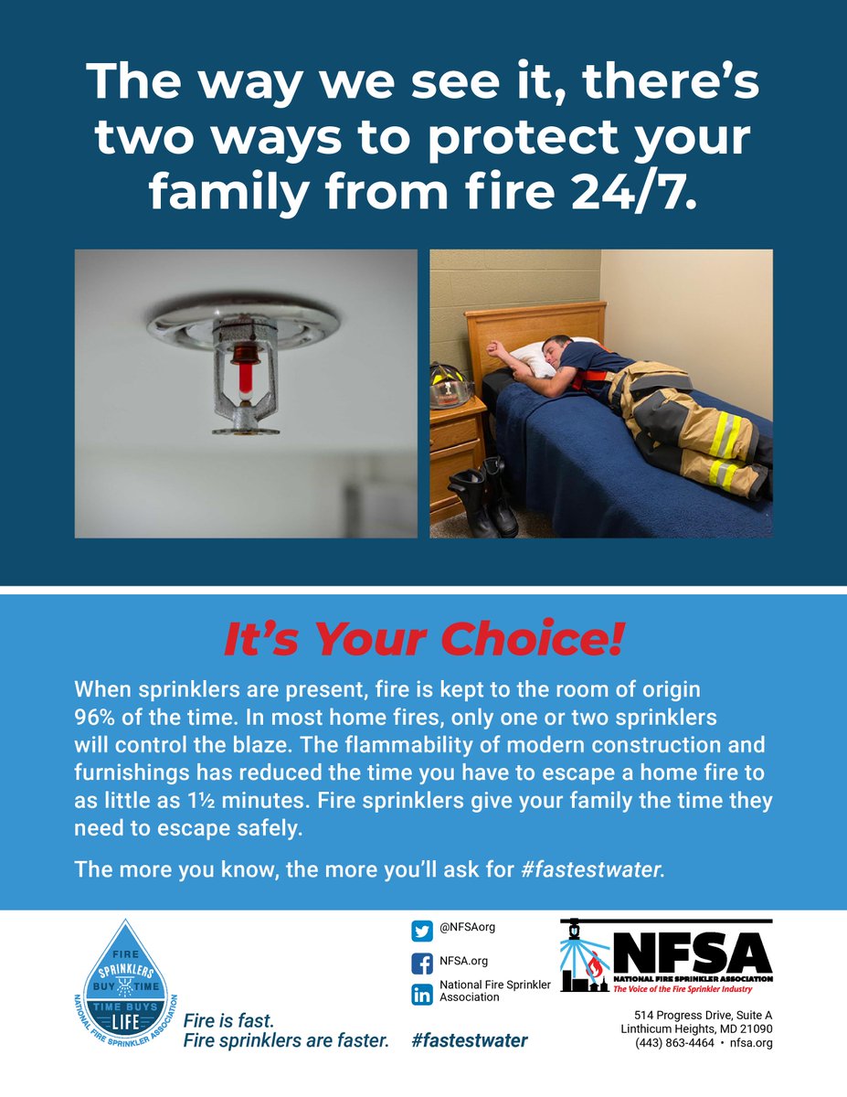 🔥 It's #HomeFireSprinklerWeek! Let's raise awareness about the life-saving benefits of home fire sprinklers. They're not just a safety measure; they're a peace of mind. #FireSafety #HomeFireSprinklerWeek 💦🏠