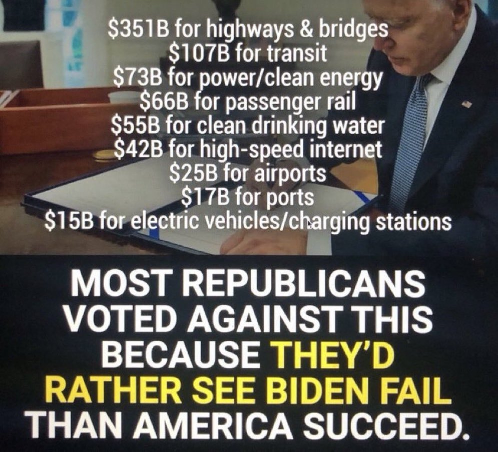 #DemsUnited #DemVoice1 #ProudBlue In a infrastructure week Biden will highlight the historic progress America has made on infrastructure during his administration. Trump considers himself a builder, but it was Biden who built roads and bridges, modernized the power grid, and…
