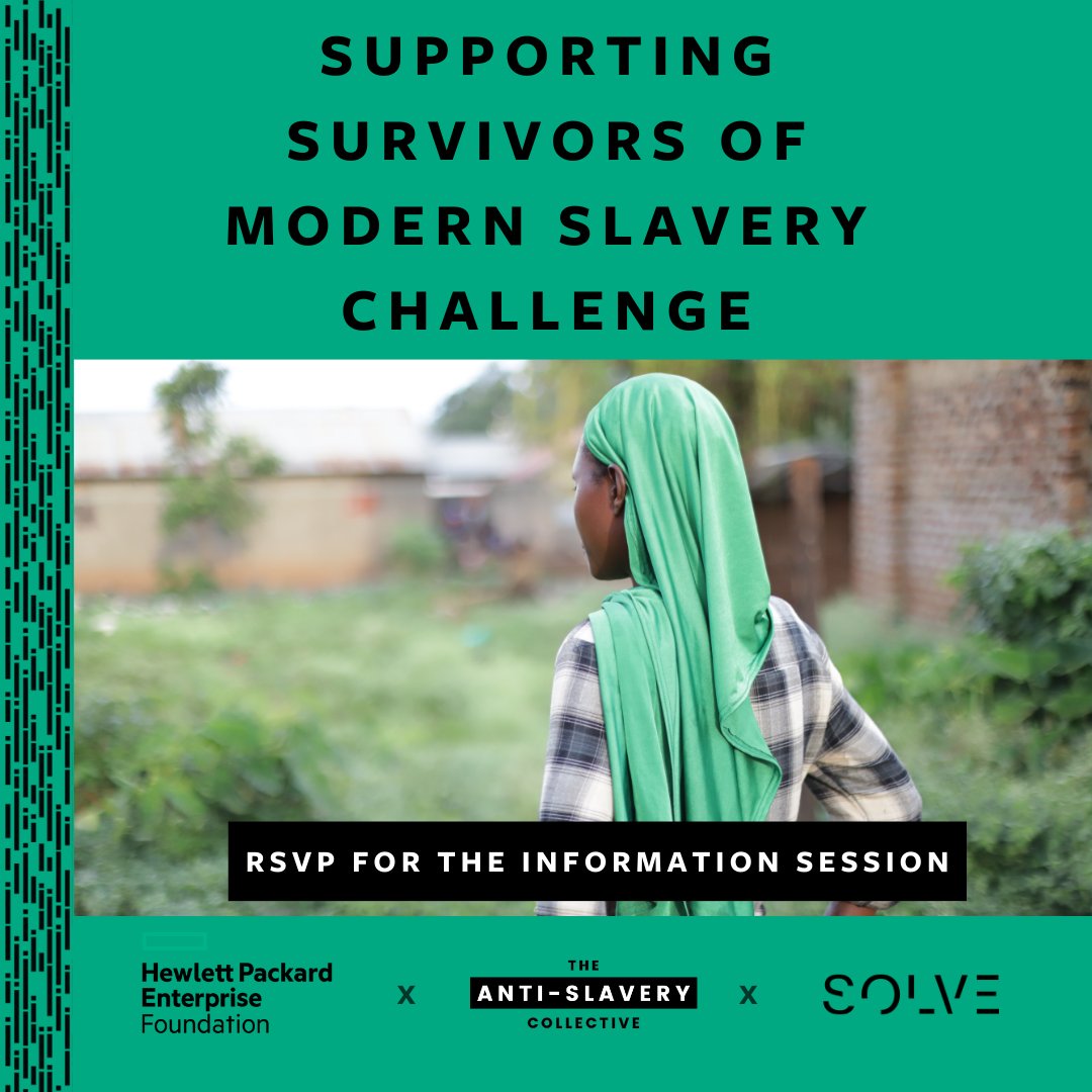 Join @SolveMIT for an application clinic on June 4, 11am ET. Perfect for those applying to the Supporting Survivors of Modern Slavery Challenge. Don't miss your chance to ask questions and learn more. #ApplyNow tinyurl.com/9xfyuh93