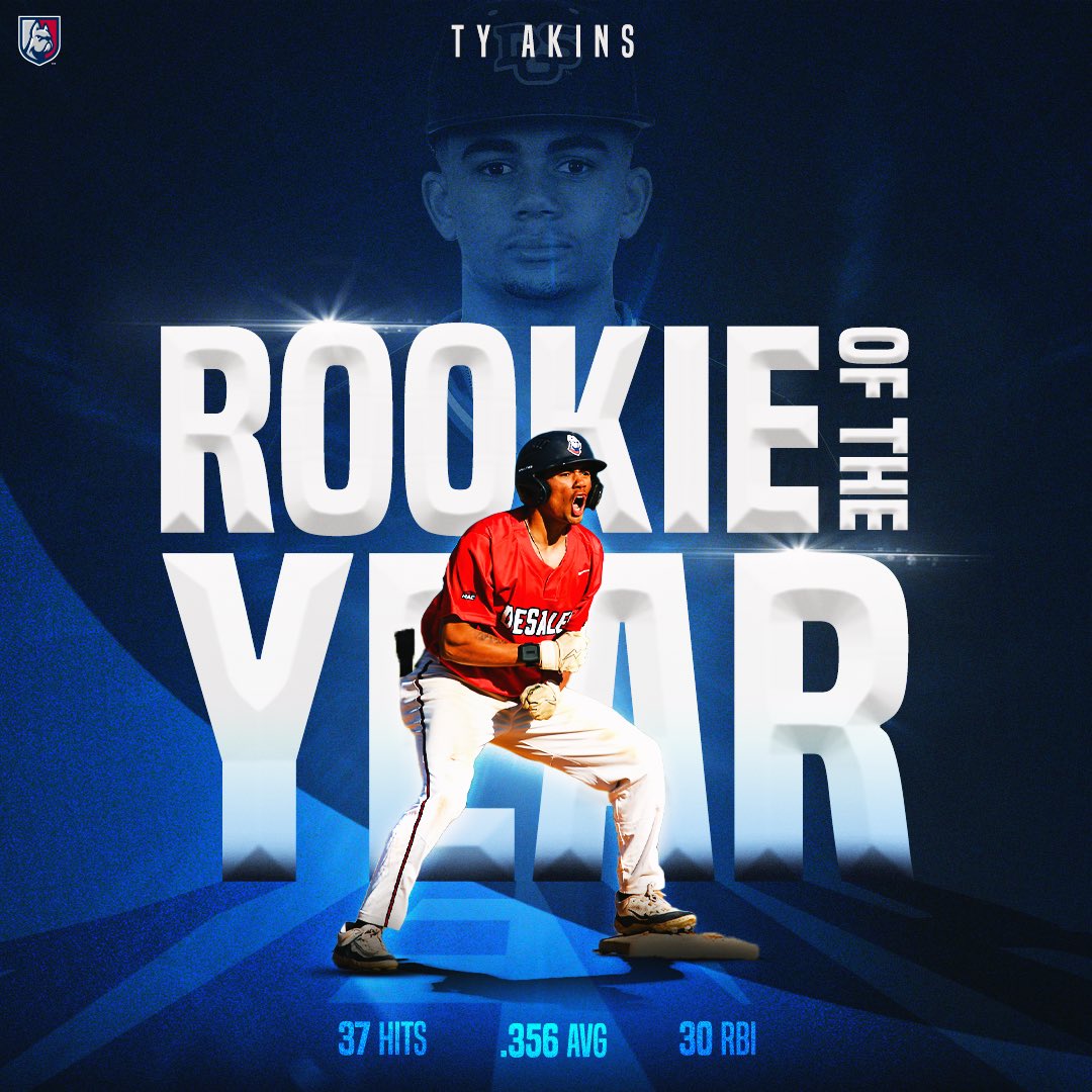 The future is bright for your Bulldogs 🌟 Congratulations to Ty Akins on being named MAC Freedom Conference Rookie of the Year!