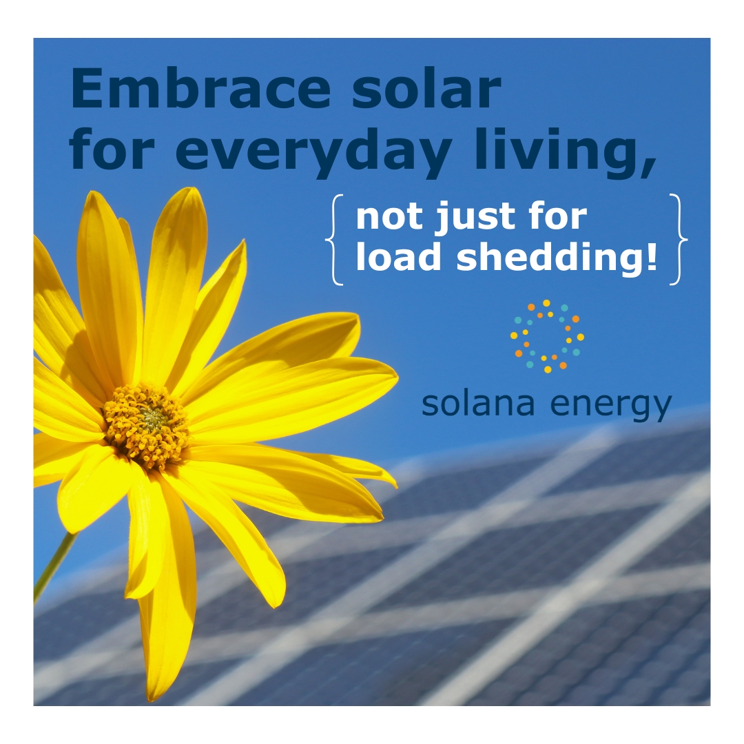 By switching to solar energy with Solana Energy, you're adopting a way of life, not just a backup plan for load shedding. Get in touch for reliable and affordable solar solutions for your home and business. 

#SwitchToSolar  #solarenergy #sustainableenergy #solanaenergy