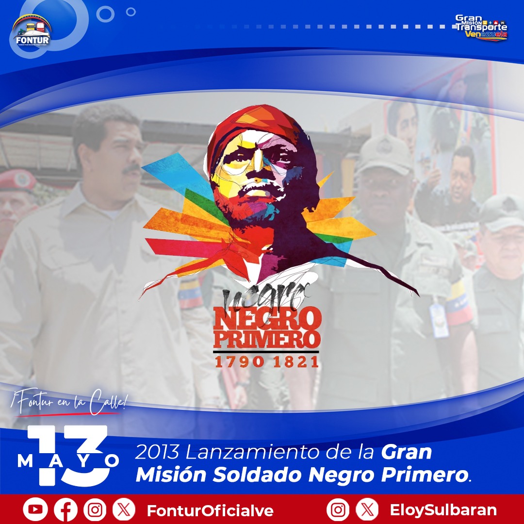 #13May | Hace 11 años, en el Fuerte Tiuna, oficialmente se hizo el lanzamiento de la Gran Misión Soldado Negro Primero, el objetivo fundamental de esta misión es proteger la familia militar y a los miembros de nuestra gloriosa FANB. #5SeñasDelPueblo