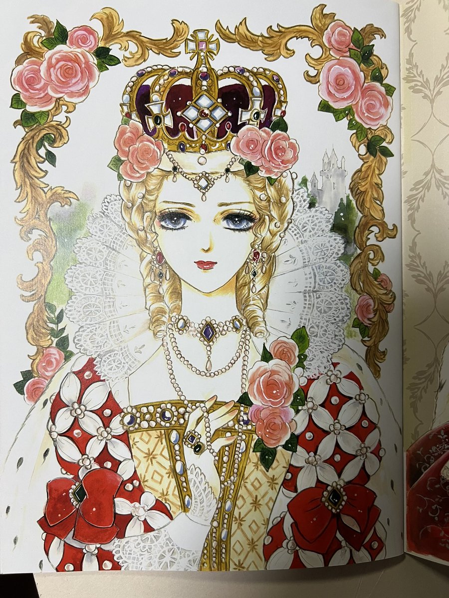 「さちみりほ先生から頂いた画集、お姫様の金髪、レース、花などの華やかな装飾がとても」|きたがわ翔のイラスト