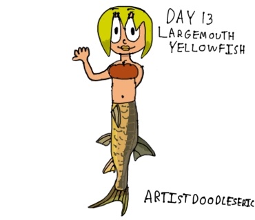MerMay Day 13 - Largemouth Yellowfish One of the largest species of yellowfish mermaids in South Africa. It feed mainly crabs, crustaceans and fish mermaids. #Mermay #Mermay2024 #Yellowfish