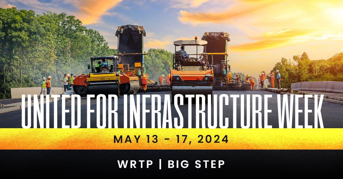 🛤 WRTP | BIG STEP is proud to celebrate the 12th annual #UnitedforInfrastructure Week! As a leader in the #tradesindustry, we are proud to support and join this nationwide event spotlighting the role of #infrastructure in our daily lives 🛣 #Construction #Manufacturing