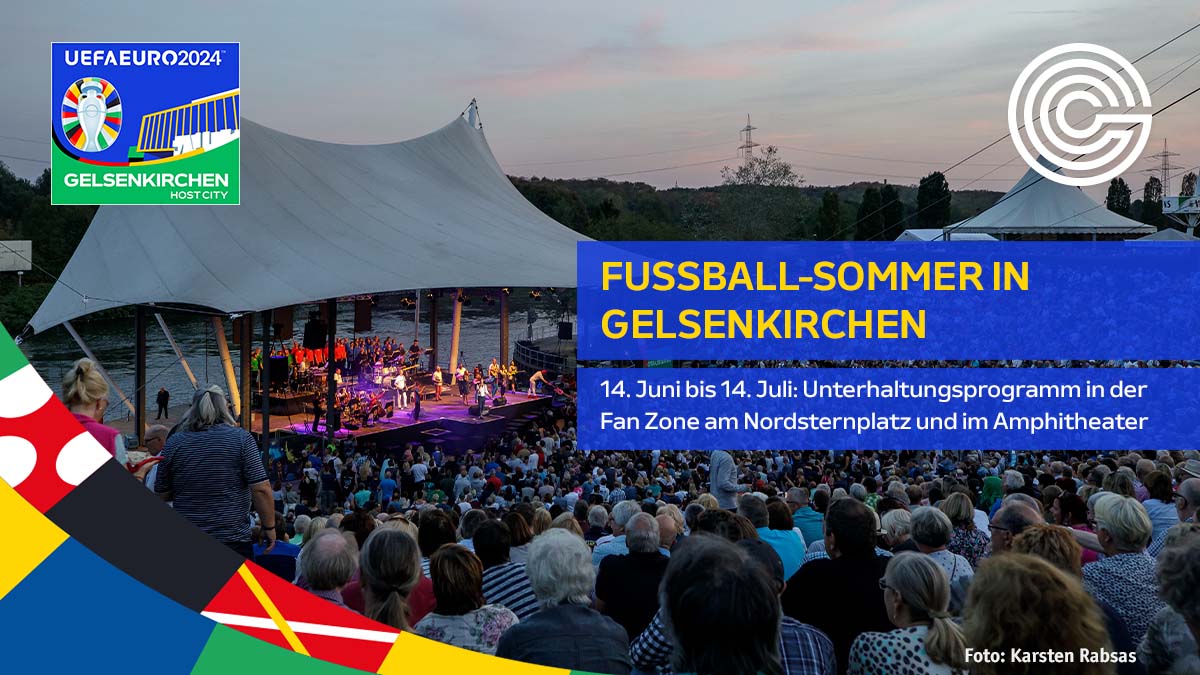 Vom 14. Juni bis 14. Juli wird es an der Fan Zone am Nordsternplatz und im Amphitheater #Gelsenkirchen ein großes Unterhaltungsprogramm geben – mit Public Viewing, Musik, Mitmach-Angeboten, Food & Drinks. Rund 200 Stunden Bühnenprogramm - Eintritt frei! 👉 t1p.de/1wiyj