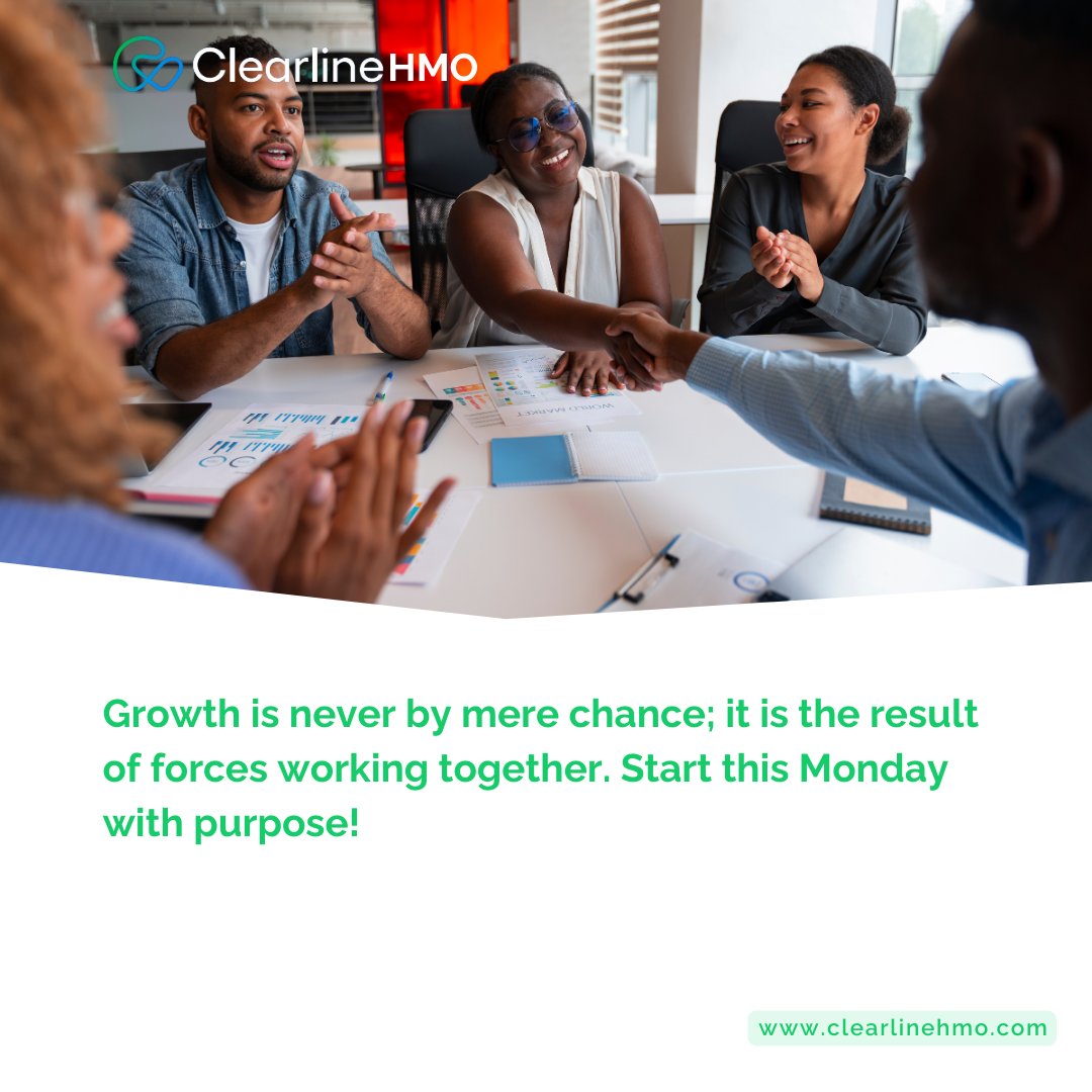 Plant seeds of purpose today, reap the fruits of growth tomorrow. Let's kickstart this Monday with intention and determination! 🌱💪. Clearline hmo cares for you💚💙 #MondayMotivation #Clearlinehmo