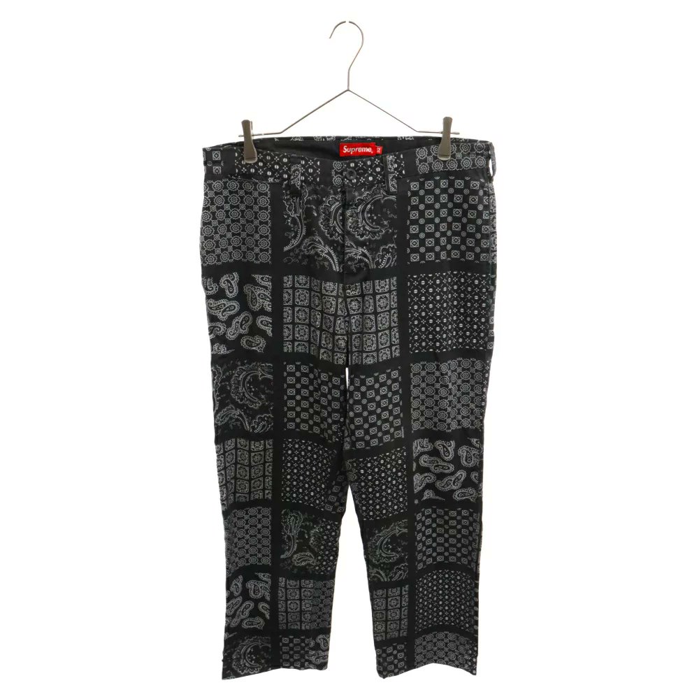 Supreme Paisley Grid Chino Pant black supreme Paisley Grid Chino