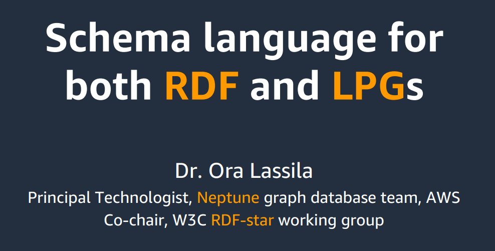 Project “OneGraph” at Amazon Neptune aims to promote adoption of graph

@OraLassila picks up on a potential Schema language for both RDF and LPGs

Important work from a #CDL24 Program Committee member

#DataModeling #KnowledgeGraph #GraphDB #OpenSource

lassila.org/publications/2…