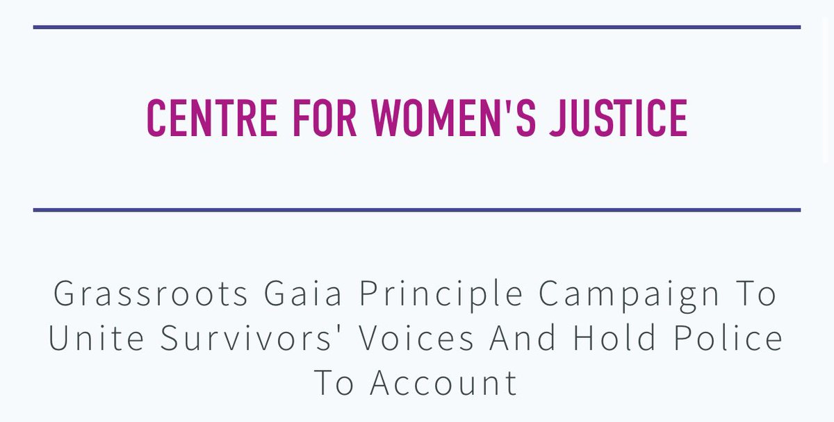 The Gemini Project (@thegeminiproj) on Twitter photo Add your support for the #GaiaPrinciple for police accountability now, writes Gaia’s cousin <a href="/MariennaPW/">Marienna Pope-Weidemann</a> 🌹
You’ll be joining <a href="/EVAWuk/">EVAW Coalition</a> <a href="/RapeCrisisEandW/">Rape Crisis England & Wales</a> <a href="/womensaid/">Women's Aid</a> <a href="/SolaceWomensAid/">Solace Women's Aid</a> <a href="/we_level_up/">Level Up</a> <a href="/centreWJ/">Centre for Women's Justice</a> <a href="/RefugeCharity/">Refuge</a> <a href="/whywomen/">Womens Resource Centre</a> - let’s make it happen 💪
centreforwomensjustice.org.uk/new-blog-1/202… Add your support for the #GaiaPrinciple for police accountability now, writes Gaia’s cousin <a href="/MariennaPW/">Marienna Pope-Weidemann</a> 🌹
You’ll be joining <a href="/EVAWuk/">EVAW Coalition</a> <a href="/RapeCrisisEandW/">Rape Crisis England & Wales</a> <a href="/womensaid/">Women's Aid</a> <a href="/SolaceWomensAid/">Solace Women's Aid</a> <a href="/we_level_up/">Level Up</a> <a href="/centreWJ/">Centre for Women's Justice</a> <a href="/RefugeCharity/">Refuge</a> <a href="/whywomen/">Womens Resource Centre</a> - let’s make it happen 💪
centreforwomensjustice.org.uk/new-blog-1/202…