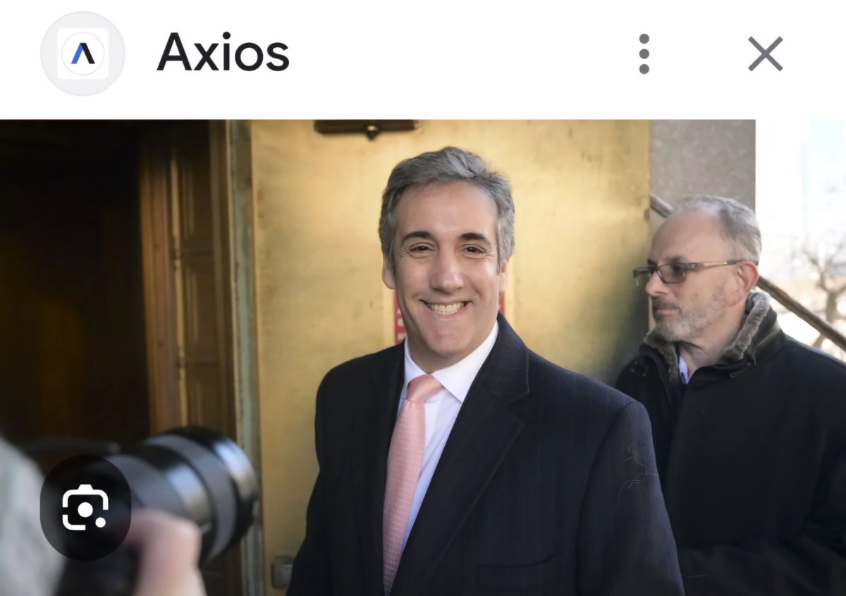 Michael Cohen on his way to finally bury the Orange Turd.

Look at that smile. 😄